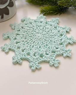 Crochet Snowflake Coaster Pattern
