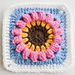 Seed Sunflower Granny Square pattern 