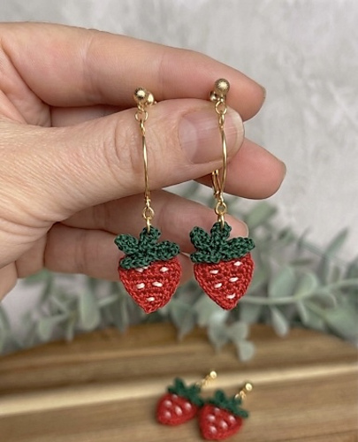 Strawberry Crochet Earrings