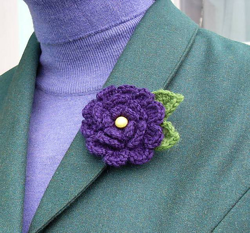Felted Rose Pin