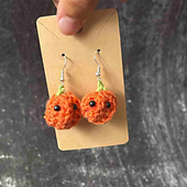 Easy crochet pumpkin earrings free pattern