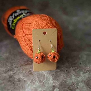 easy crochet pumpkin earrings free pattern for beginners