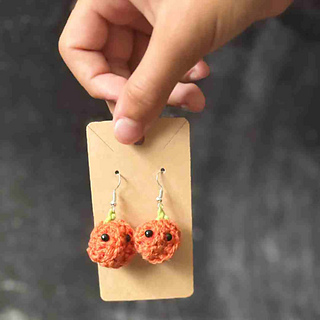 Easy crochet pumpkin earrings free pattern