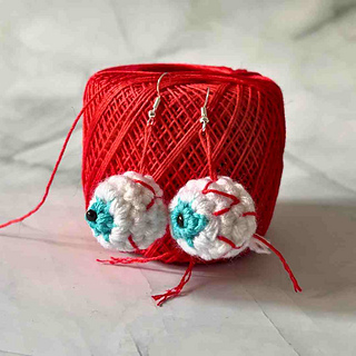 halloween eyeball earrings crochet pattern free 