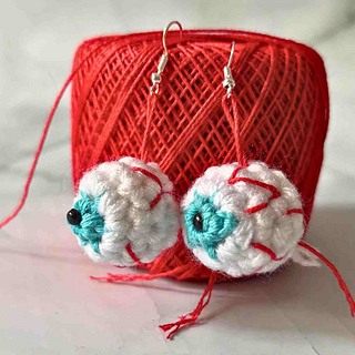 halloween eyeball earrings crochet pattern free 