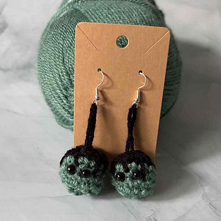 Frankenstein’s monster crochet earrings pattern free instructions