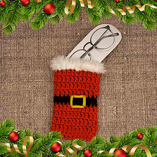 Santa eyeglasses pouch crochet pattern