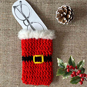Santa eyeglasses pouch crochet pattern