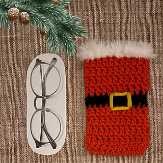 Santa eyeglasses pouch crochet pattern
