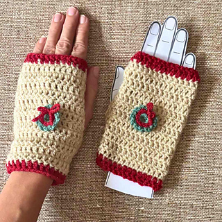 Christmas hand warmers crochet pattern