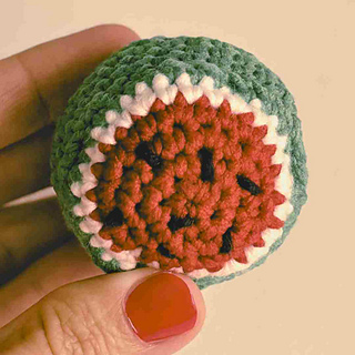 Watermelon Footbag Crochet Pattern Retro Hacky Sack