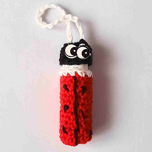 Ravelry Ladybug Lip Balm Holder pattern by May Shehab