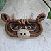 Highland Cow Glasses Holder pattern 