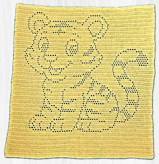 Bonnie Heurer. Yarn: 
Bernat Baby Sport. Hook: G. 30"x33" (more rows at top to do)