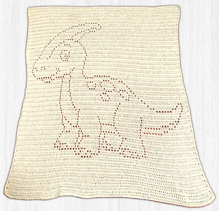 Margaret Diluzio: Yarn: 
Sweet Delight, 3 skeins. Hook: F/5mm. 32in x 40in