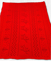 Fran Lloyd: Premier Basix DK yarn, 9 skeins. Hook: 
Size G/6mm. 70in x 80in