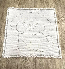 Wendy Brook: Shortened by not crocheting all
the blank rows.