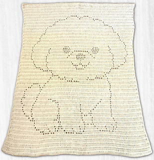 Margaret Diluzio: 3 skeins 4 oz each, Hook: F/5. Dimensions: 
30in x 40in.