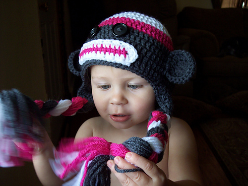 Toddler Sock Monkey Hat photo 7
