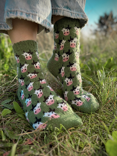 Herding Cows Sokker - Stone Knits