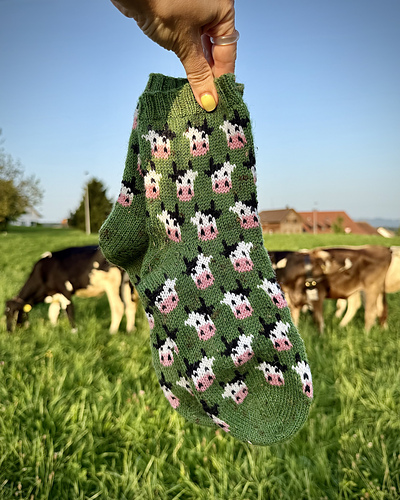 Herding Cows Sokker - Stone Knits