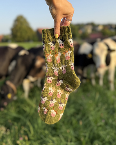 Herding Cows Sokker - Stone Knits