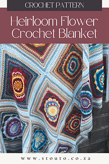 Crochet blanket pattern made up with 4 diffrent crochet flower blanket squares
