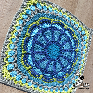 Beginner-friendly TMBJGF Flower Granny Square crochet pattern with layered floral texture