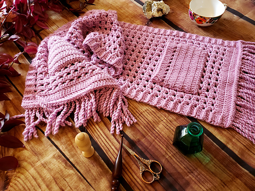 Lattice Sjal med Lomme - Suzanne Long