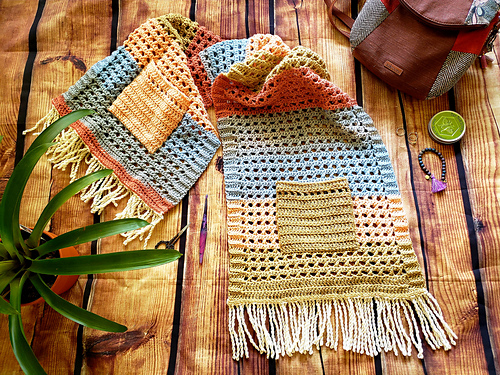 Lattice Sjal med Lomme - Suzanne Long
