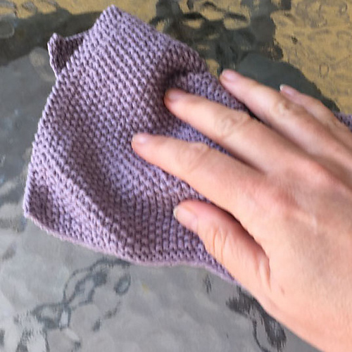Dishcloth in seed stitch photo 3
