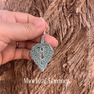Mini leaf earrings | Crochet pattern