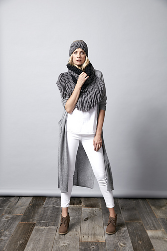 Twisted Headband and Fringed Infinity Scarf Set photo 1