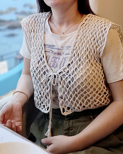【08sircus】Cotton loop yarn cropped vest 08sircus】Cotton Loop Yarn Cropped Vest
