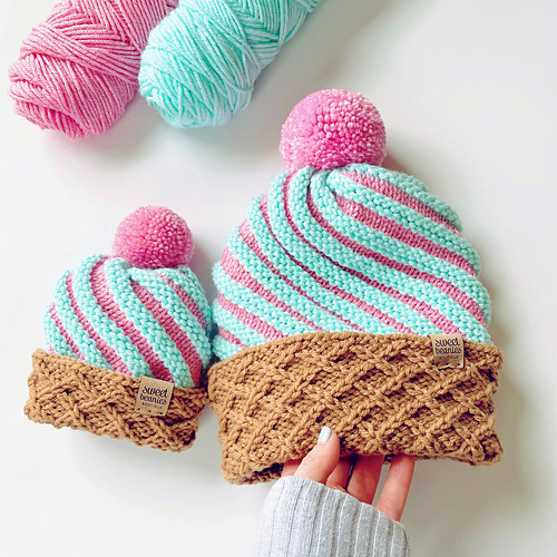 Ravelry: Ice Cream Hat (knit) pattern by Sweet Beanies Boutique