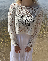 Crochet flower sweater
