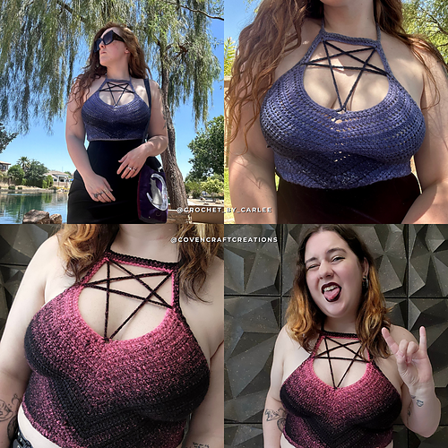 Pentagram Top - @crochet_by_carlee; @covencraftcreations