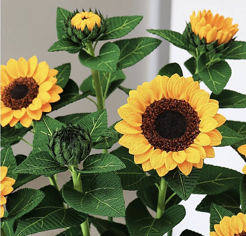 Realistic sunflowers