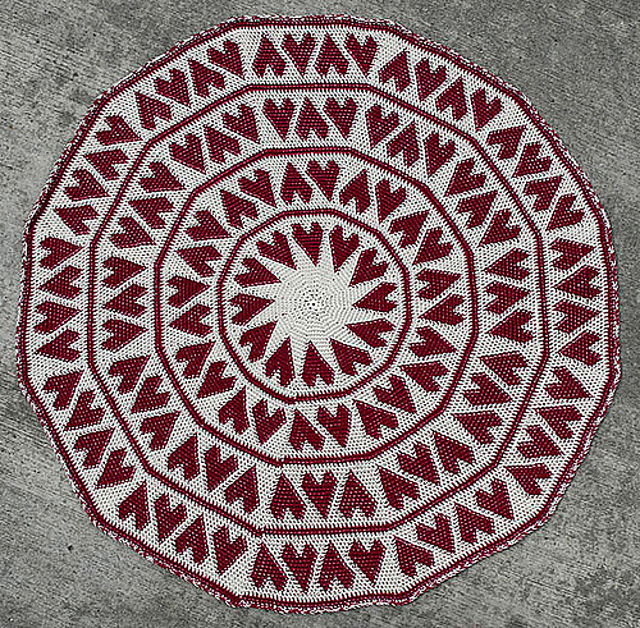 Ravelry Circular Tapestry Hearts Afghan pattern by Carol Ventura