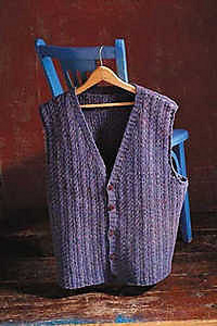 blue new wave printed rib ruched vest