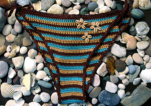 Striped Swimsuit With Seashells photo 5