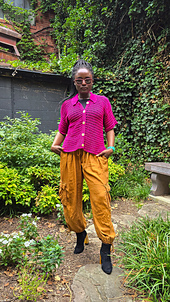 34" bust wearing a size 1.

Styled in a more "dressed up" style