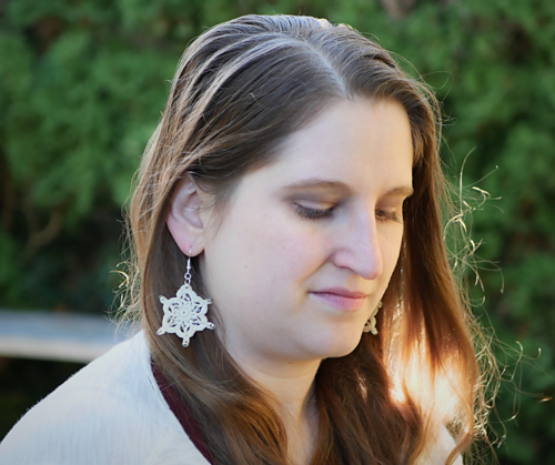 Beaded Snow Flake Earrings photo 3