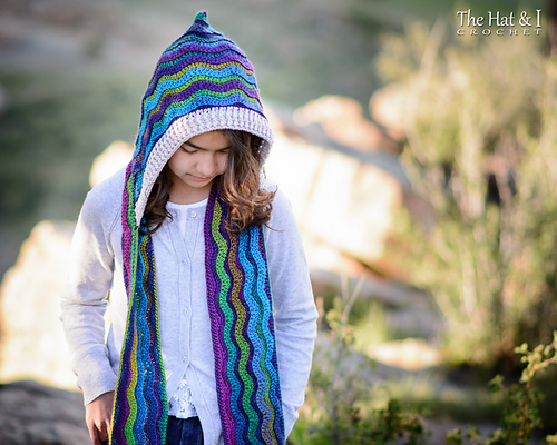 Ravelry: Waves for Days Hooded Scarf pattern by Marken of The Hat & I