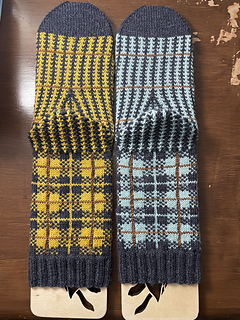 Back of socks with full leg visible