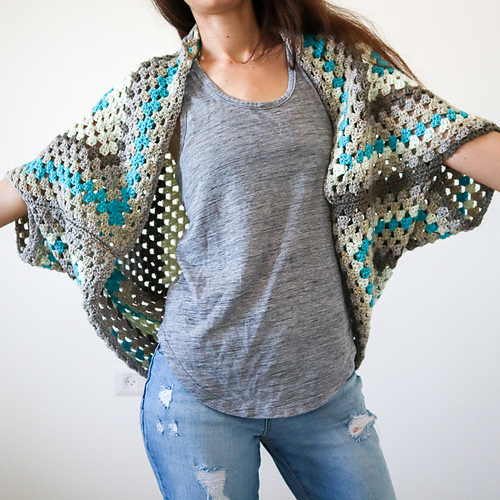 Kontinuerlig Granny-square Shrug - Michelle Greenberg
