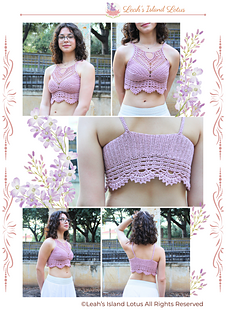Amari Bralette tester photos for the closed back version with lace edging. 