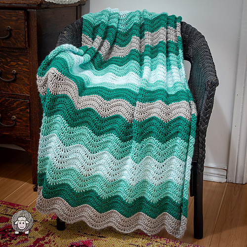Teal Tempest Wave Blanket