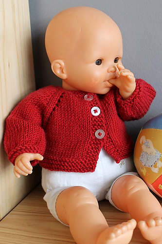 Gilet raglan pour poupon Corolle