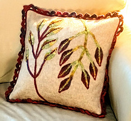 Cottagecore Crochet Applique Pillow